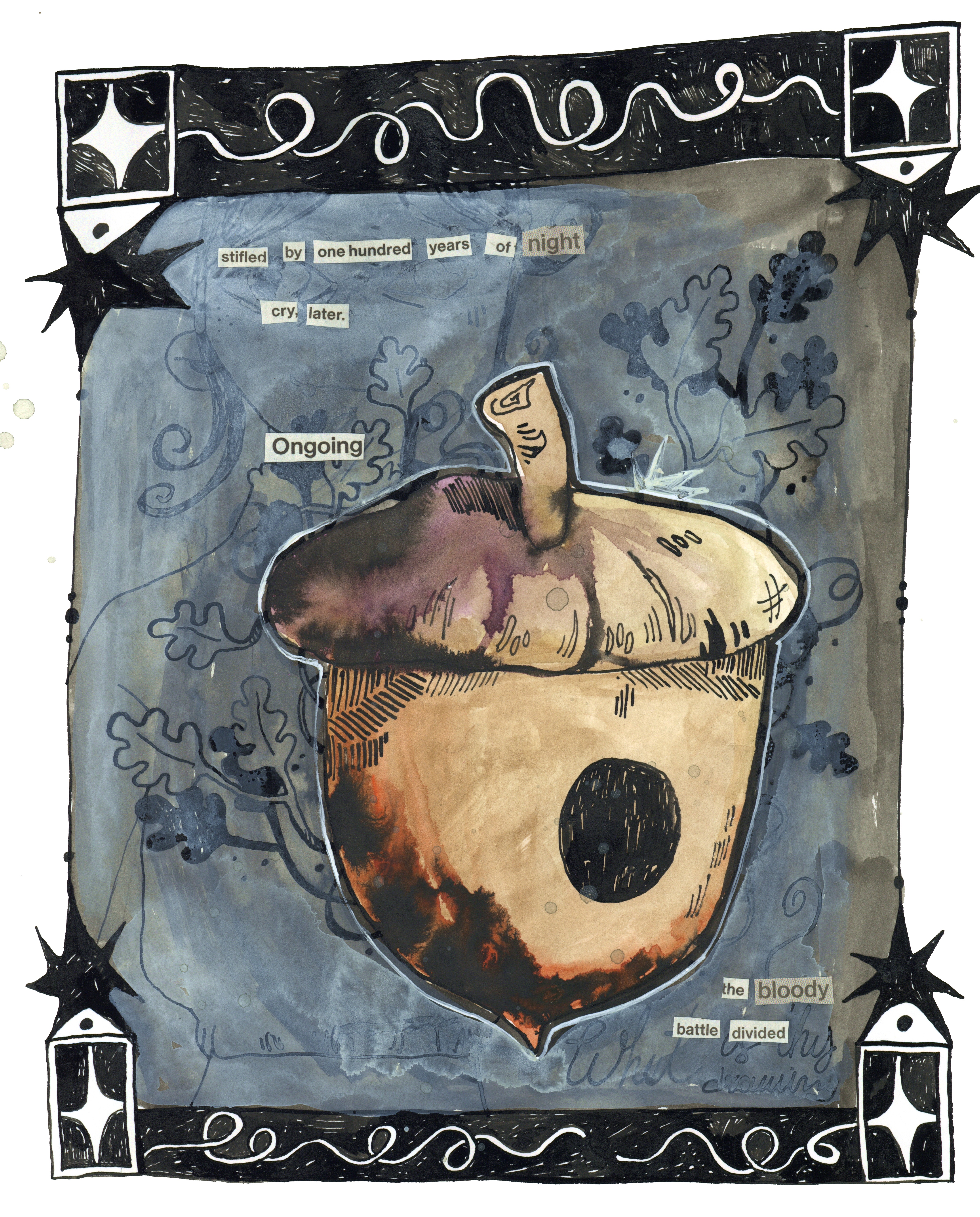 acorn poem — illustration by Maya Babeanu